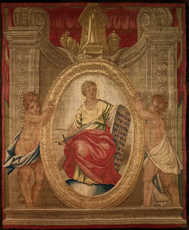 Sovrapporta con la legge mosaica - Tapezzeria nella Biblioteca Medicea Laurenziana